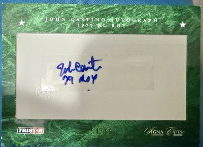 JOHN CASTINO 2008 TriStar Signa Cuts AUTO 79 ROY INSCRIPTION Green SP #/66 Twins