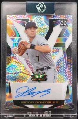 JACOB GONZALEZ 2023 Leaf Eclectic Valiant RC AUTO Lava Oil Spill #1/1 White Sox