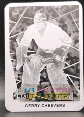 GERRY CHEEVERS 2024 Leaf Collective Hockey 1990 PRINTING PLATE SP #1/1 of Bruins