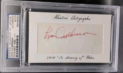 LEON CULBERSON 2010 HA In Memory Of Jumbo CUT AUTO SP #1/1 Red Sox PSA Authentic