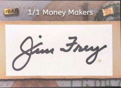 JIM FREY 2019 The Bar Pieces of the Past One Time CUT AUTO SP 1/1 of Royals Cubs