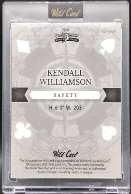 KENDALL WILLIAMSON 2023 Wild 5 Card Draw AUTO GOLD #1/1 Chargers Bears Stanford