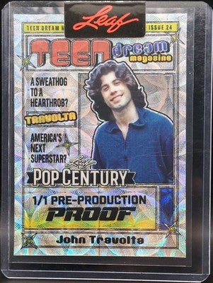 JOHN TRAVOLTA 2024 Leaf Pop Century Teen Dream PROOF SP #1/1 Pulp Fiction Grease