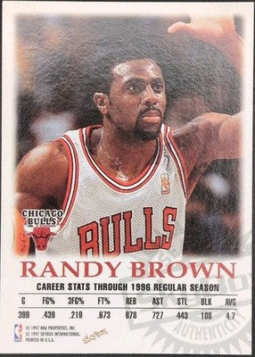 RANDY BROWN 1997-98 SkyBox Premium Autographics Black Ink AUTO Suns Bulls Jordan