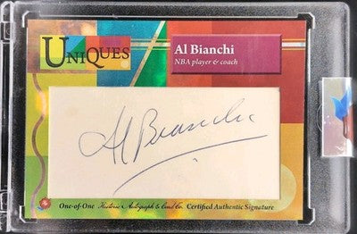 AL BIANCHI 2025 Historic HA Uniques CUT AUTO SP 1/1 of ABA NBA Lakers 76ers Nats