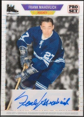 FRANK MAHOVLICH 2024 Leaf Collective 1989 Pro Set AUTO White SP #1/1 Maple Leafs