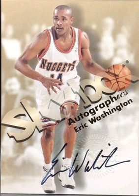 ERIC WASHINGTON 1998-99 SkyBox Premium Autographics Black Ink AUTO SP Nuggets