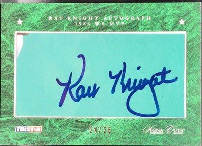 RAY KNIGHT 2008 TriStar SignaCuts 1986 WS MVP CUT AUTO SP #/26 Mets Reds Astros