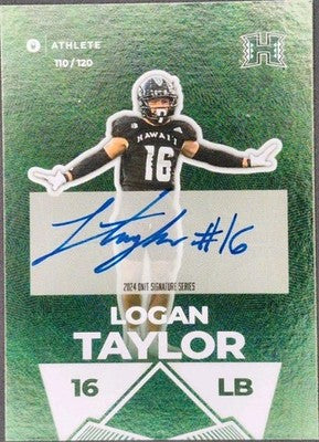 LOGAN TAYLOR 2024 Onit Signature Series AUTO SP /120 Hawaii Rainbow Warriors S-8