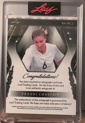 BRANDI CHASTAIN 2025 Leaf Sports Heroes AUTO INSCRIPTION Gold Lava SP 1/1 of USA