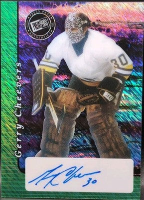 GERRY CHEEVERS 2024 Leaf Collective 2000 Press Pass AUTO Green SP #1/1 of Bruins