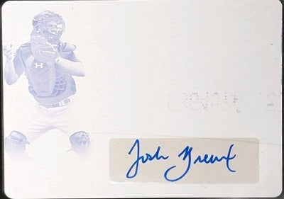 JOSH BREAUX 2018 Leaf Trinity Patch AUTO PRINTING PLATE SP #1/1 Yankees Phillies