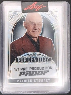 PATRICK STEWART 2024 Leaf Pop Century Base PROOF SP #1/1 X-Men Star Trek Picard