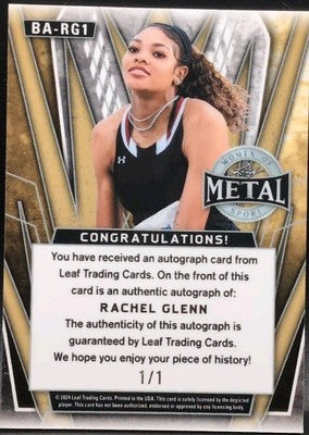RACHEL GLENN 2024 Leaf Metal Women of Sport AUTO #1/1 USA Olympics Track & Field