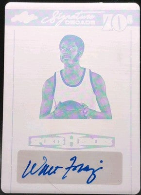 WALT CLYDE FRAZIER 2024 Leaf Metal Sports Heroes AUTO PRINTING PLATE #1/1 Knicks