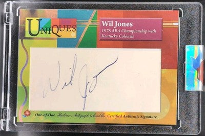 WIL JONES 2025 Historic Uniques CUT AUTO INSCRIPTION #1/1 Lakers Colonels Pacers