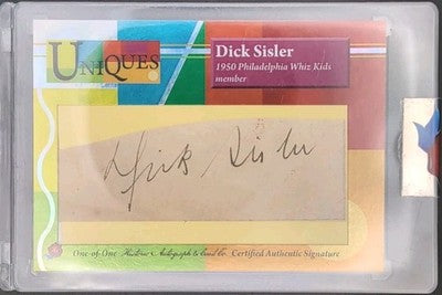 DICK SISLER 2025 Historic HA Uniques CUT AUTO 1/1 1950 Phillies Cardinals George