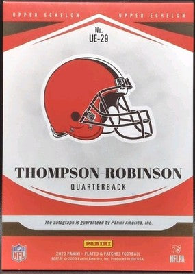 DORIAN THOMPSON-ROBINSON 2023 Panini Plates & Patches RC AUTO Red SP #/10 Browns