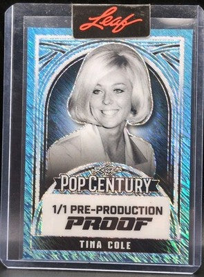 TINA COLE 2024 Leaf Pop Century PROOF Platinum Blue Shimmer SP 1/1 My Three Sons