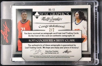 Kofi COCKBURN Skyy CLARK 2022-23 Leaf Multigraphics DUAL AUTO Platinum SP #2/2