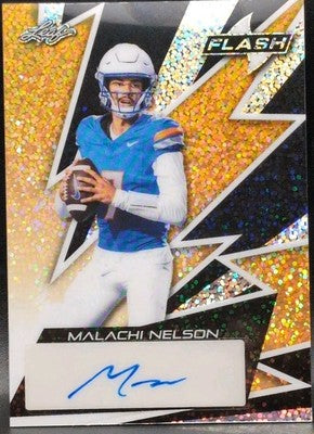 MALACHI NELSON 2024 Leaf Eclectic Flash AUTO Gold Sparkles #1/1 Boise State UTEP