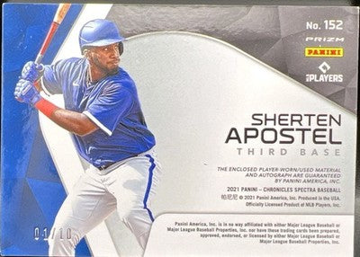 SHERTEN APOSTEL 2021 Panini Chronicles Spectra AUTO LOGO PATCH SP #01/10 Rangers