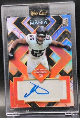 MATTHEW BERGERON 2023 Wild Card Mania RC AUTO Squares Rainbow SP #1/1 of Falcons