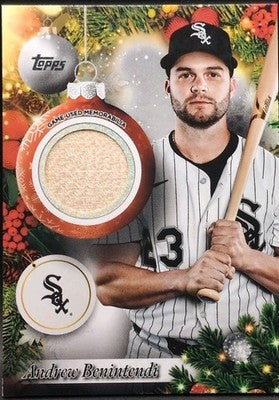 ANDREW BENINTENDI 2025 Topps Holiday Mega Relics GAME-USED BAT SP Red White Sox