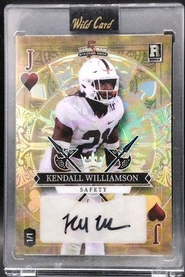 KENDALL WILLIAMSON 2023 Wild 5 Card Draw AUTO GOLD #1/1 Chargers Bears Stanford