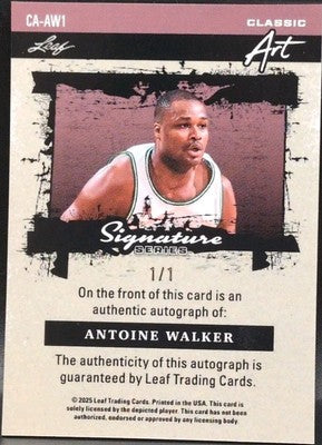 ANTOINE WALKER 2025 Leaf Signature Series Classic Art AUTO SP #1/1 Celtics Heat