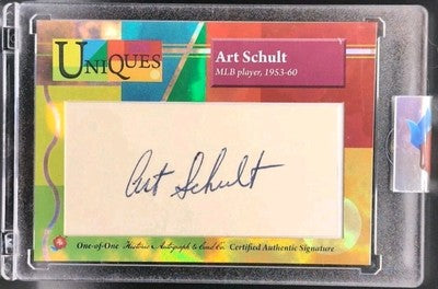 ART SCHULT 2025 Historic HA Uniques CUT AUTO #1/1 Yankees Cubs Redlegs Senators
