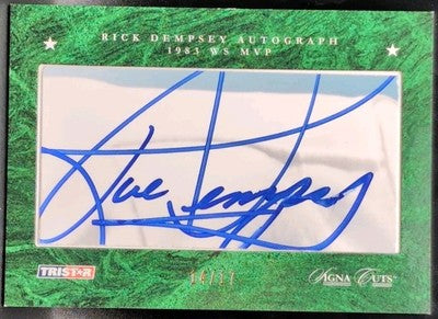 RICK DEMPSEY 2008 TriStar SignaCuts 1983 WS MVP CUT AUTO SP #/17 Orioles Dodgers
