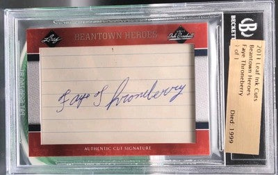 FAYE THRONEBERRY 2011 Leaf Ink Beantown Heroes CUT AUTO Beckett BGS #1/1 Red Sox