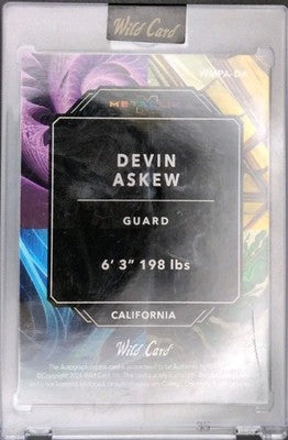 DEVIN ASKEW 2023 / 2024 Wild Card Metallix PRC AUTO Paint Teal 1/1 Cal Villanova