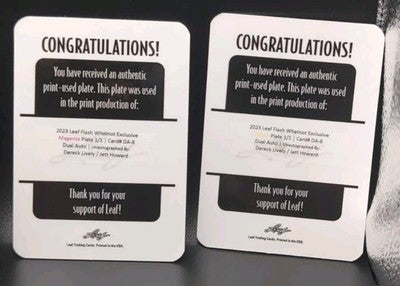 Dereck LIVELY II Jett HOWARD 2023-24 Leaf Flash Whatnot PRINTING PLATE SET #1/1