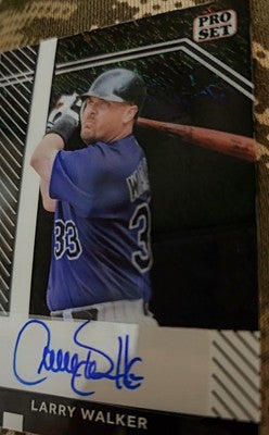 LARRY WALKER 2024 Leaf Collective Pro Set AUTO Black Shimmer #1/5 Rockies Expos