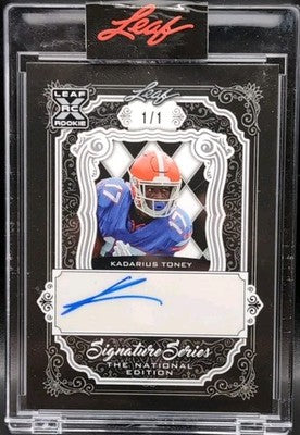 KADARIUS TONEY 2021 Leaf Signature Series National AUTO Black #1/1 Chiefs Giants