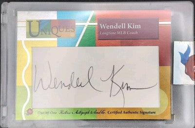 WENDELL KIM 2025 Historic HA Uniques CUT AUTO SP 1/1 MLB Coach of Giants Red Sox