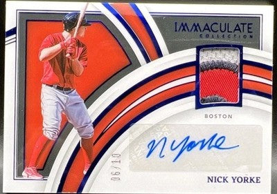 NICK YORKE 2022 Panini Immaculate AUTO Jersey PATCH Blue SP #/10 Red Sox Pirates