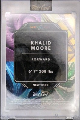 KHALID MOORE 2023 / 2024 Wild Card Metallix AUTO Marble Gold #1/1 Knicks Fordham