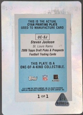 STEVEN JACKSON 2006 Topps Draft Picks Prospects PRINTING PLATE #1/1 Rams Falcons
