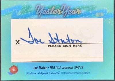 JOE STATON 2025 Historic HA YesterYear CUT AUTO SP #1/1 Detroit Tigers 1972-1973