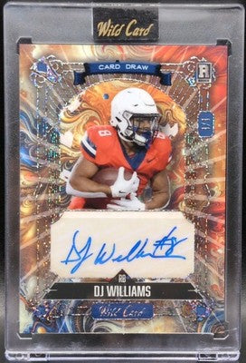 DJ WILLIAMS 2024 Wild Card 5 Draw RC AUTO Sparkles #1/1 Buccaneers Arizona ERROR