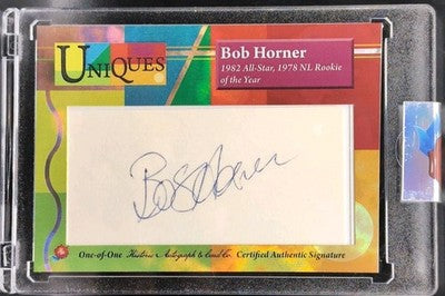 BOB HORNER 2025 Historic Autographs Uniques CUT AUTO SP #1/1 of Braves Cardinals