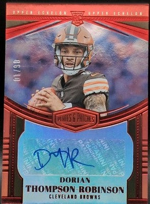 DORIAN THOMPSON-ROBINSON 2023 Panini Plates & Patches RC AUTO Red SP #/10 Browns