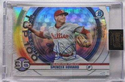 SPENCER HOWARD 2022 Topps Archives Signature Series 2020 Bowman Chrome AUTO #1/1