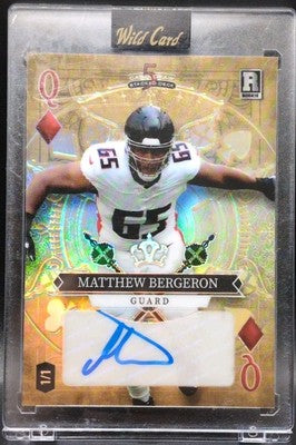 MATTHEW BERGERON 2023 Wild 5 Card Draw Stacked Deck AUTO Queen Gold #1/1 Falcons