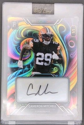CAMERON MITCHELL 2023 Wild Card WildChrome RC AUTO Fractal Rainbow SP 1/1 Browns