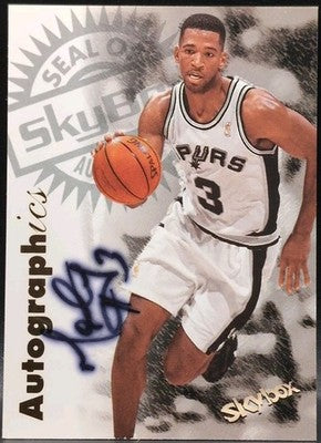 MONTY WILLIAMS 1997-98 SkyBox Premium Autographics Black Ink AUTO SP Spurs Magic