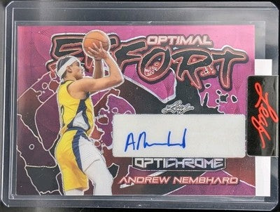 ANDREW NEMBHARD 2022-23 Leaf Optichrome Optimal Effort RC AUTO PROOF #1/1 Pacers